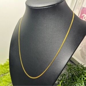 Herringbone 18k gold plated Minimalist Necklace with Fine Chain